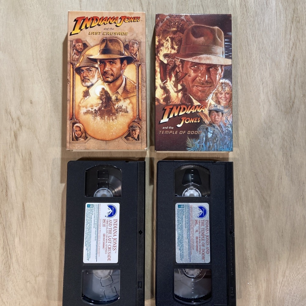 Indiana Jones and the Temple of Doom VHS 1984  &‎ The Last Crusade 1989